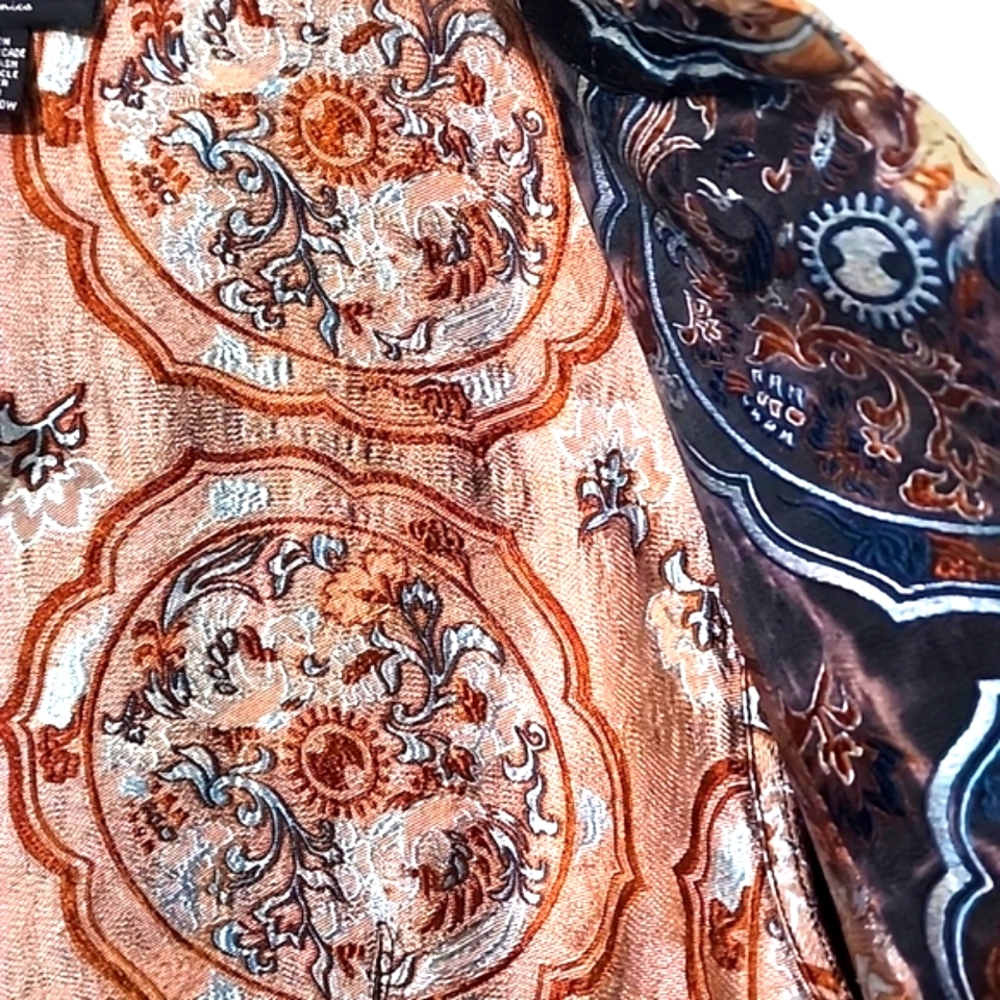 Citron Santa Monica Women's Silk Blend Brocade Hand Dyed Jacket.  Size XL - Picture 8 of 8